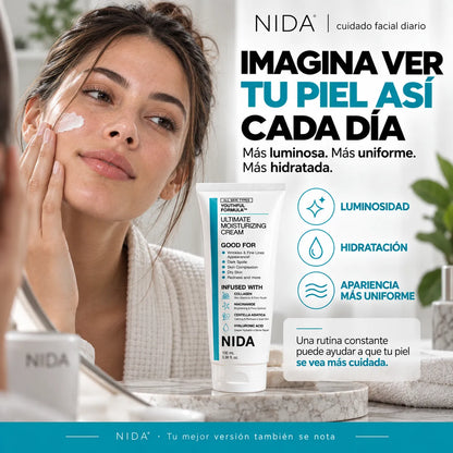 NIDA – Crema Facial para una Piel Más Luminosa, Hidratada y Uniforme