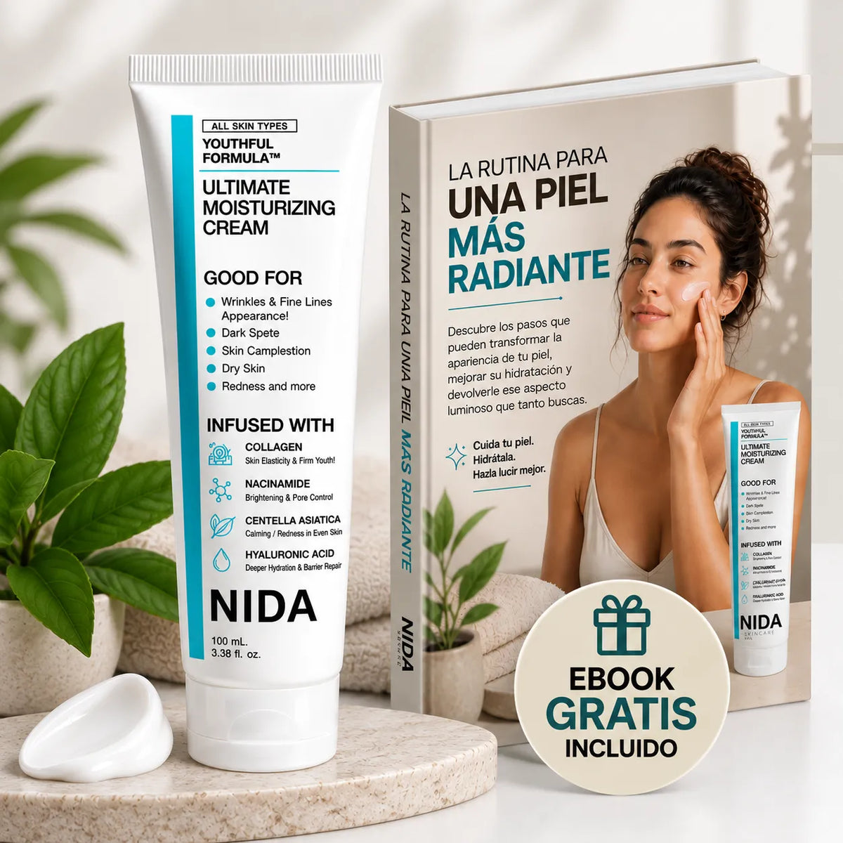 NIDA – Crema Facial para una Piel Más Luminosa, Hidratada y Uniforme